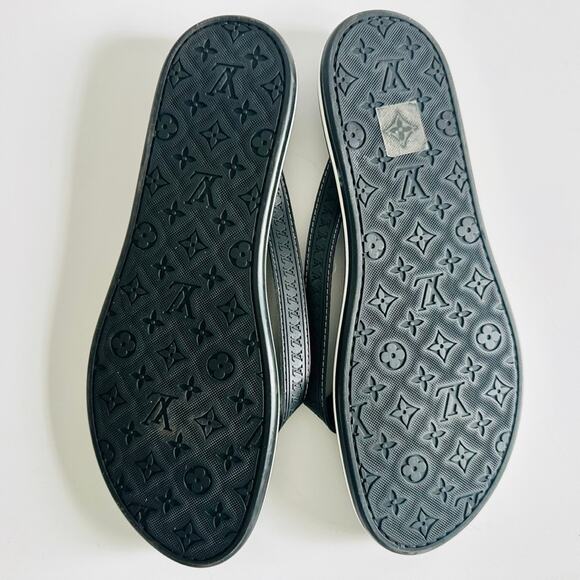 Louis Vuitton Black Rubber Ipanema Flat Thong Flip Flop Sandals Size 8.5/39 - Picture 7 of 8